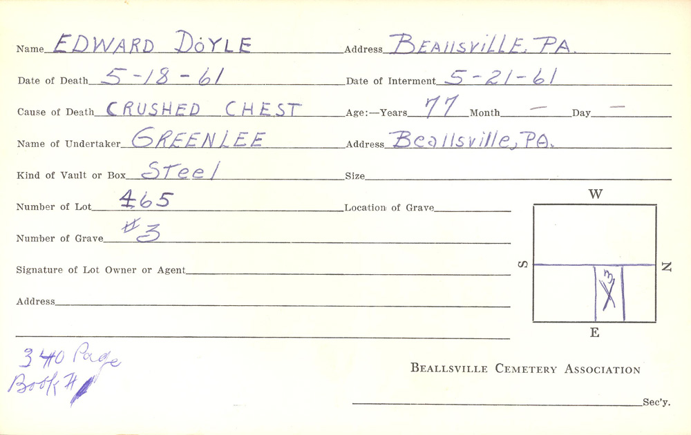 burial card